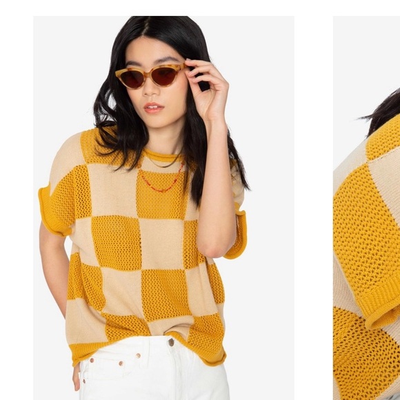 Callahan Knitwear in Mustard and Beige - Picture 4 of 9